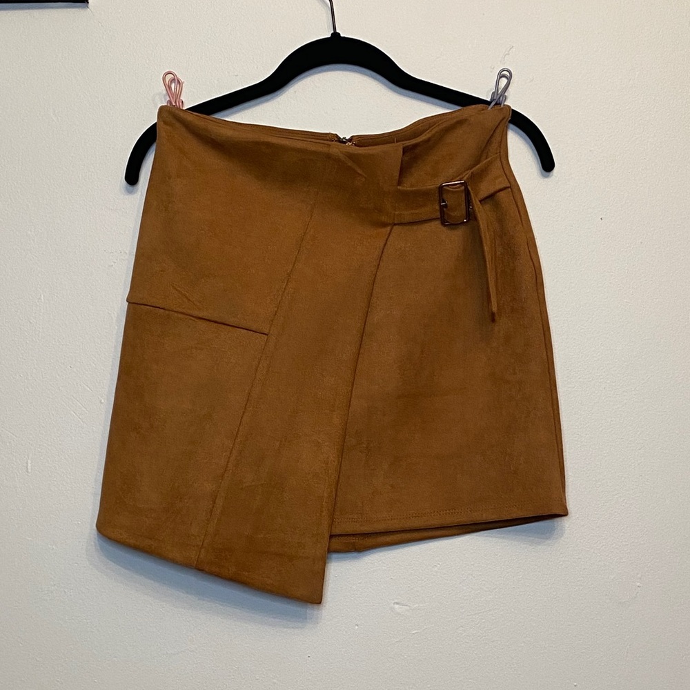 Suede mini skirt